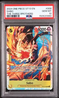 2024 One Piece ST-13 The Three Brothers "Sabo" #008 - PSA 10 - GEM MINT - Image 1