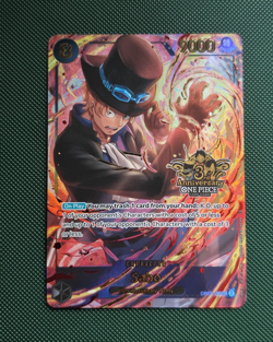 Bandai One Piece Card Game Sabo OP07-118 SEC Foil 3rd Anniversary English - Image 1