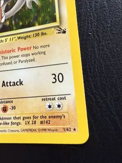 Aerodactyl 1st Edition Pokemon Fossil #16/62 Holo Rare HP/DMG 1999 - Image 4