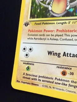 Aerodactyl 1st Edition Pokemon Fossil #16/62 Holo Rare HP/DMG 1999 - Image 5