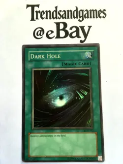 YUGIOH - DARK HOLE - LOB-052 - SUPER RARE - NEAR MINT LEGEND OF BLUE-EYES DRAGON - Image 1