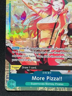 CARD ONE PIECE TCG - More Pizza Jewelry Bonney Alternate Art NEAR MINT English - Image 5