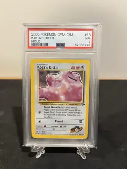 PSA 7 Koga's Ditto Holo 10/132 Gym Challenge 2000 Pokemon Card - Image 1