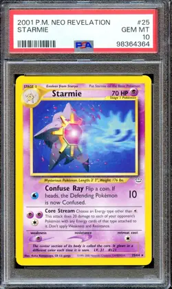 PSA 10 Starmie Neo Revelation 25/64 Unlimited Pokemon Card Non Holo GEM MINT - Image 1