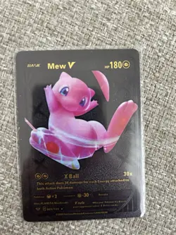 Pokemon Mew V Full Art 180HP Black Foil Fan Art Card 069/189 - Image 1