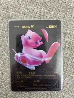 Pokemon Mew V Full Art 180HP Black Foil Fan Art Card 069/189 - Image 2