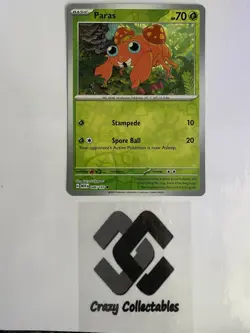 Pokemon Cards Paras 046/165 151 Reverse Holo Mint Card - Image 1