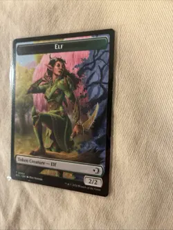 Foil Elf / Treasure Token, Lorwyn Eclipsed Token, MTG, Magic Card - Image 2