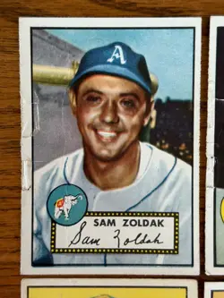 1952 Topps Baseball 4 Card Lot, Sam Zoldak, Ray Coleman, P,F,G - Image 2