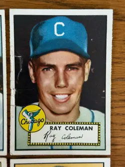1952 Topps Baseball 4 Card Lot, Sam Zoldak, Ray Coleman, P,F,G - Image 3
