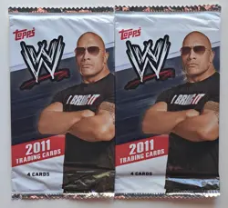 2011 Topps WWE Wrestling Trading Cards Lot Of 2 New Sealed 4 Card Packs - Image 1