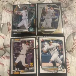 Nick Kurtz (4) Card Topps Lot/See PicturesAthletics/Free Shipping - Image 1