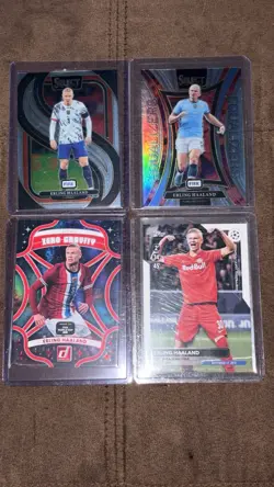 Panini Erling Haaland 4-Card Insert Lot 2024-25 Select/Donruss/Topps UCL - Image 1