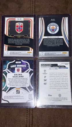 Panini Erling Haaland 4-Card Insert Lot 2024-25 Select/Donruss/Topps UCL - Image 2