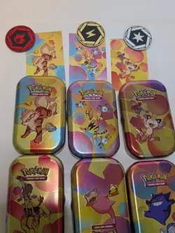 Pokemon 151 Mini Tin Set Of 6 With Coin And Art Card No Packs +1 Extra Tin - Image 2