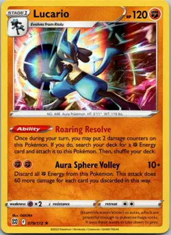 Lucario 079/172 Brilliant Stars Pokemon TCG Holo Rare NM - Image 1