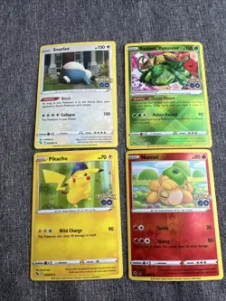 Lot Of 4 Pokemon Go Cards NM Holo - Snorlax/Pikachu/Radiant Venusaur/Numel - Image 1