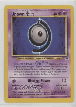 Unown (D) Pokemon Neo Discovery #47 2001 - Image 1