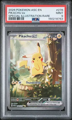 2026 POKEMON ASC EN-ASCENDED HEROES SPECIAL ILLUSTRATION RARE PIKACHU EX PSA 9 - Image 1