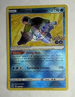 Pokemon TCG Radiant Blastoise 018/078 Pokemon GO Radiant Rare Holo - Image 1