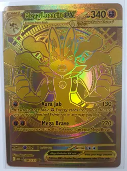 Pokemon Gold Mega Lucario EX 188/132 Full Art Holo Mega Hyper Rare - Image 3