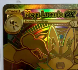 Pokemon Gold Mega Lucario EX 188/132 Full Art Holo Mega Hyper Rare - Image 5