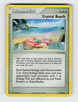 Crystal Beach 75/100 - Pokemon - Crystal Guardians - Reverse Holo Uncommon - LP - Image 1