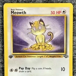 VTG Pokemon Jungle Meowth 56/64 Regular Common LV15 NM - Image 3