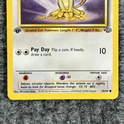 VTG Pokemon Jungle Meowth 56/64 Regular Common LV15 NM - Image 4