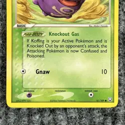 Vintage Pokemon EX Team Rocket Returns Koffing 61/109 Regular Common NM - Image 4
