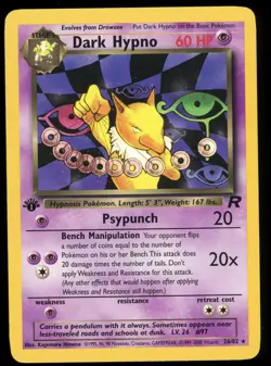 Dark Hypno 26/82 - Pokemon 1st Edition Rare Team Rocket - LP/MP - Image 1