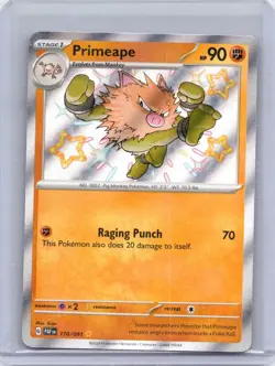 Primeape 170/091 Shiny Rare Paldean Fates Pokemon Holo Near Mint - Image 1
