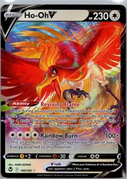 Pokemon TCG Ho-Oh V 140/195 Silver Tempest Holo NM - Image 1