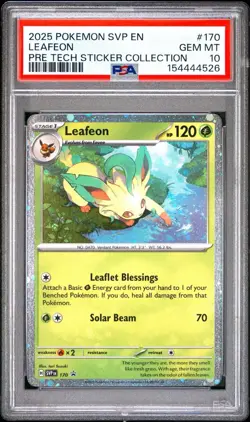 2025 POKEMON SVP PROMO PRISMATIC EVOLUTIONS TECH STICKER #170 LEAFEON PSA 10 - Image 1