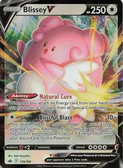 Blissey V 119/198 Holo V Rare Chilling Reign Pokemon Holo Near Mint - Image 1