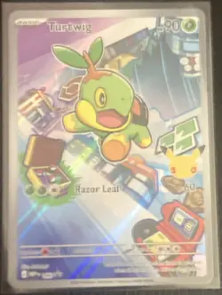 Pokemon TCG Turtwig First Partner Pack Promo Stamped Holo 042/025 Razor Leaf - Image 1