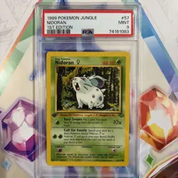 1999 Pokemon Jungle 1st First Edition #57 Nidoran PSA 9 Newly Graded - Image 1