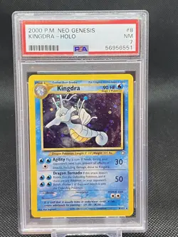 2000 Pokemon Neo Genesis Unlimited #8 Kingdra (Holo) PSA 7 - Image 1