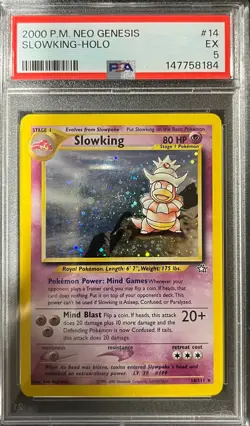 Pokemon Slowking Neo Genesis Holo PSA 5 - Image 1
