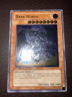 Yu-Gi-Oh! Dark Horus -PTDN-EN016- Ultimate Rare - 1st Edition DAMAGED! - Image 1