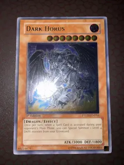 Yu-Gi-Oh! Dark Horus -PTDN-EN016- Ultimate Rare - 1st Edition DAMAGED! - Image 2