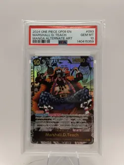 2024 ONE PIECE EMPERORS OP09-093 MARSHALL D. TEACH MANGA ALT FOIL PSA 10 - Image 1