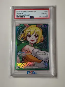 Carrot OP08-021 Alternate Art Leader Two Legends One Piece PSA 10 - Image 1