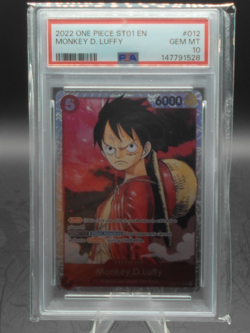 2022 One Piece EN Monkey D Luffy #ST01-012 PSA 10 GEM MINT - Image 1