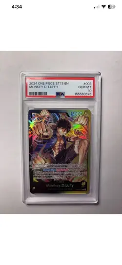 Bandai PSA 10 2024 One Piece EN Monkey D. Luffy ST13-003 Foil Three Brothers - Image 1