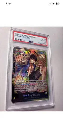 Bandai PSA 10 2024 One Piece EN Monkey D. Luffy ST13-003 Foil Three Brothers - Image 3