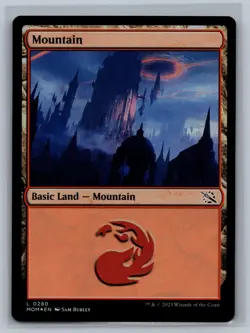 Magic The Gathering March of the Machine Mountain #0280 Foil Land MTG TCG CCG - Image 1