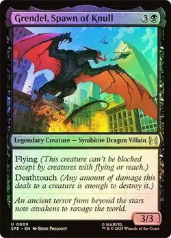 NM Foil Grendel, Spawn of Knull, MTG, Marvel's Spider-Man, Magic, 9 - Image 1