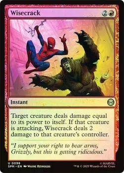 NM Foil Wisecrack, MTG, Marvel's Spider-Man, Magic the Gathering, 98 - Image 1
