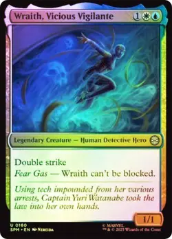 NM Foil Wraith, Vicious Vigilante, MTG, Marvel's Spider-Man, Magic, 160 - Image 1